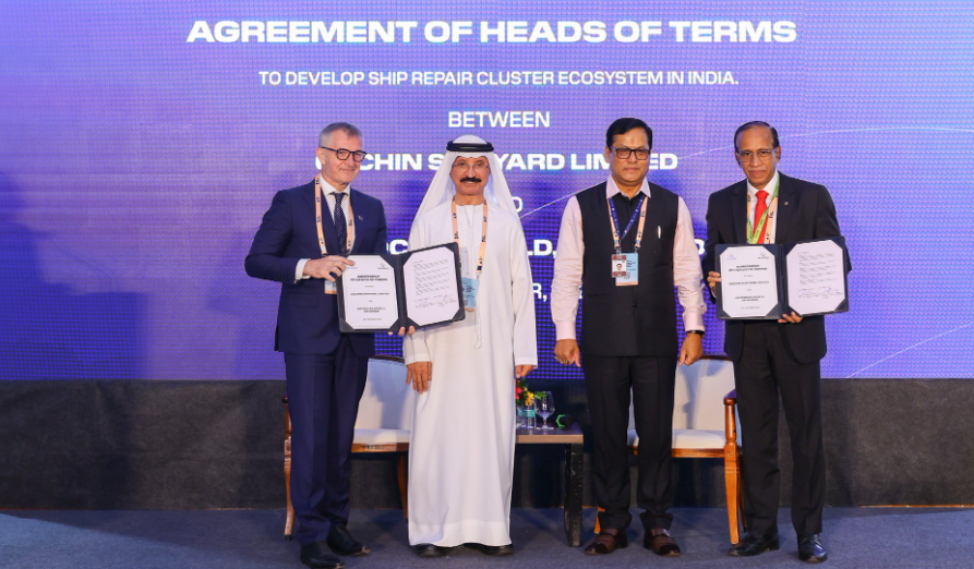 الأحواض الجافة العالمية تُبرم اتفاقية مع شركة كوتشين لبناء السفن المحدودة لتعزيز إمكانات أول مجمّع لإصلاح السفن بولاية كيرالا الهندية