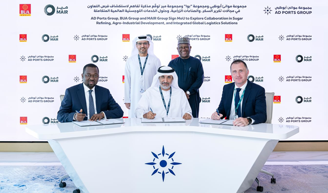 موانئ أبوظبي توقع مذكرة تفاهم مع مجموعة مير وشركة إفريقية لتطوير تكرير السكر والصناعات الزراعية